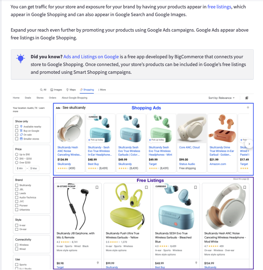 BigCommerce Free Google Shopping Feed